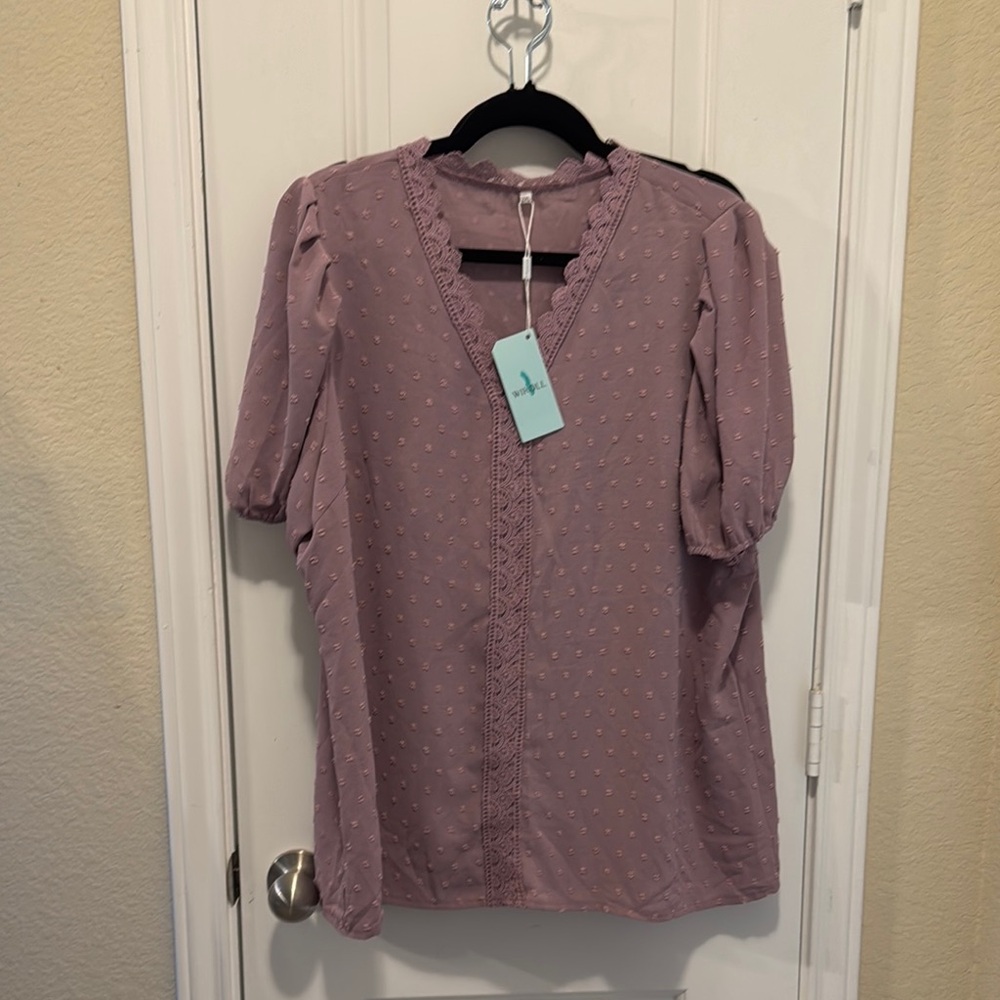 Mauve V-Neck Women's Top